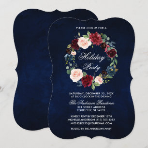 Elegant Waterverf Floral Holiday Party Bracket Kaart
