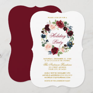 Elegant Waterverf Floral Holiday Party Bracket R Kaart
