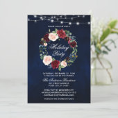 Elegant Waterverf Floral Holiday Party Lights Kaart (Staand voorkant)
