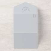 Elegant Waterverf Floral Ivory Foliage QR Code All In One Uitnodiging (Buitenkant)