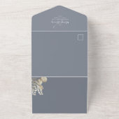 Elegant Waterverf Floral Ivory Via website Cream All In One Uitnodiging (Buitenkant)