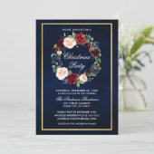 Elegant Waterverf Floral kerstfeest Kaart (Staand voorkant)