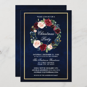 Elegant Waterverf Floral kerstfeest Kaart