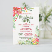 Elegant Waterverf Floral kerstfeestdag Kaart (Staand voorkant)