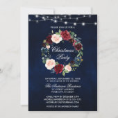 Elegant Waterverf Floral-kerstfeestdagen Kaart (Voorkant)