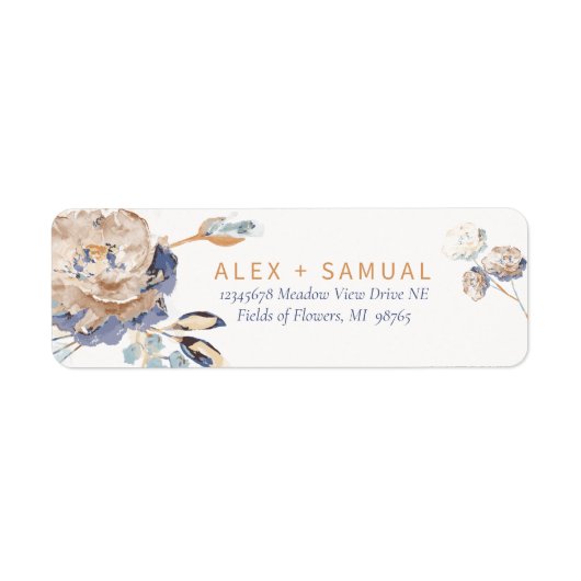 Elegant Waterverf Floral Label (Voorkant)