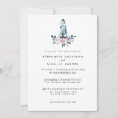 Elegant Waterverf Floral Lighthouse Nautical Kaart (Voorkant)