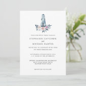 Elegant Waterverf Floral Lighthouse Nautical Kaart (Staand voorkant)