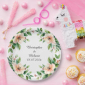 Elegant Waterverf Floral Lijst Papieren Bordje (Feest)