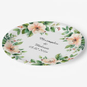 Elegant Waterverf Floral Lijst Papieren Bordje (Gekanteld)