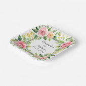 Elegant Waterverf Floral Lijst Papieren Bordje (Gebogen)