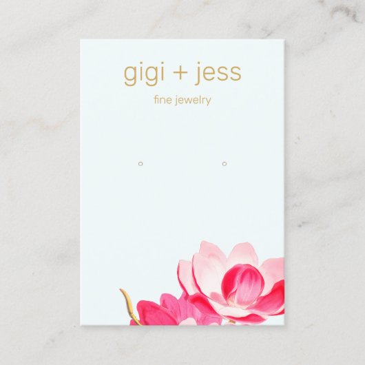 Elegant Waterverf Floral Magnolia Earning Display Visitekaartje (Voorkant)