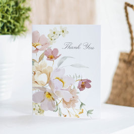 Elegant Waterverf Floral Memorial Folded Bedankkaart