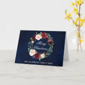 Elegant Waterverf Floral Merry kerst vouwt Kaart (Gele Bloem)