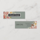Elegant Waterverf Floral Mini Visitekaartje (Voorkant / Achterkant)
