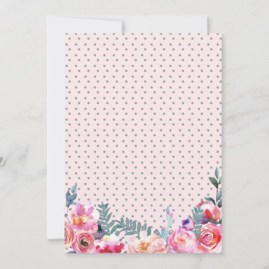 Elegant Waterverf Floral modern Baby shower Kaart (Achterkant)