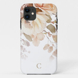 Elegant Waterverf Floral Monogram Case-Mate iPhone Case
