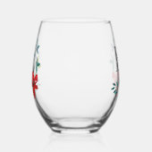 Elegant Waterverf Floral Monogram Wijnglas Zonder Voet (Rechts)