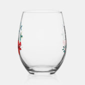 Elegant Waterverf Floral Monogram Wijnglas Zonder Voet (Links)