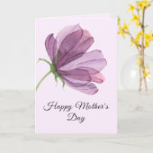 Elegant Waterverf Floral Mothers Dag Kaart (Gele Bloem)