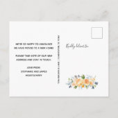 Elegant Waterverf Floral Moving Aankondigingskaart (Achterkant)