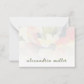 Elegant Waterverf Floral Note Kaart met naam Notitiekaartje (Voorkant)