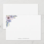 Elegant  Waterverf Floral Notitiekaartje (Voorkant / Achterkant)