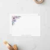 Elegant  Waterverf Floral Notitiekaartje (Voorkant / Achterkant in situ)