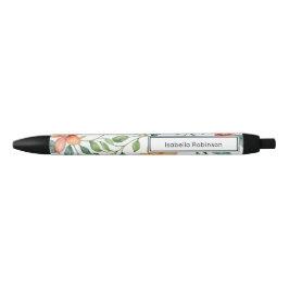 Elegant Waterverf Floral op persoonlijke titel Zwarte Inkt Pen