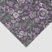 Elegant Waterverf Floral Paars Weefpapier Tissuepapier (Detail)