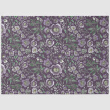 Elegant Waterverf Floral Paars Weefpapier