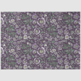 Elegant Waterverf Floral Paars Weefpapier Tissuepapier