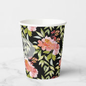 Elegant Waterverf Floral Papieren Bekers (Links)