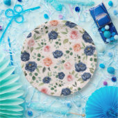 Elegant Waterverf Floral Papieren Bordje (Feest)