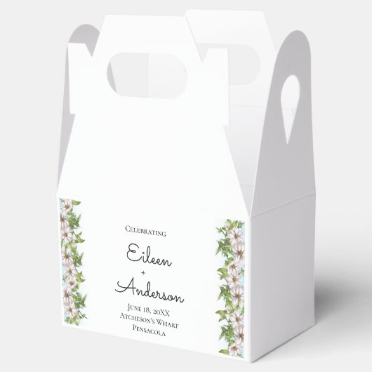 Elegant Waterverf Floral Pastel Wedding Cake Bedankdoosjes (Geopend)