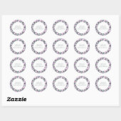 Elegant Waterverf Floral Pattern Keuken met naam Ronde Sticker (Vel)