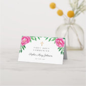 Elegant Waterverf Floral Peonies First Community Plaatskaartje (Achterkant)