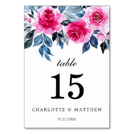 Elegant Waterverf Floral Personalized Wedding Kaart