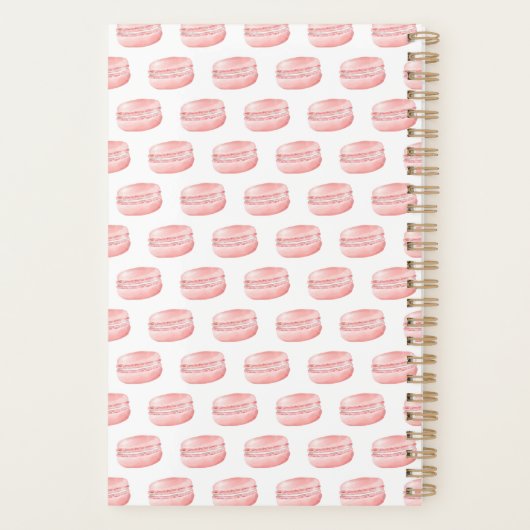 Elegant Waterverf Floral Pink French Macaron Planner (Achterkant)