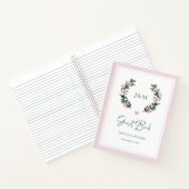 Elegant Waterverf Floral Pink Wedding Guest Book Notitieboek (Binnen)