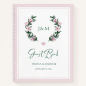 Elegant Waterverf Floral Pink Wedding Guest Book Notitieboek (Voorkant)