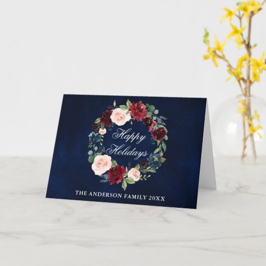 Elegant Waterverf Floral Prettige feestdagen Folde Kaart (Gele Bloem)