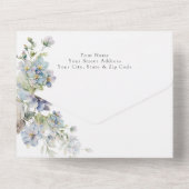 Elegant Waterverf Floral Qr Code All In One Uitnodiging (Achterkant)