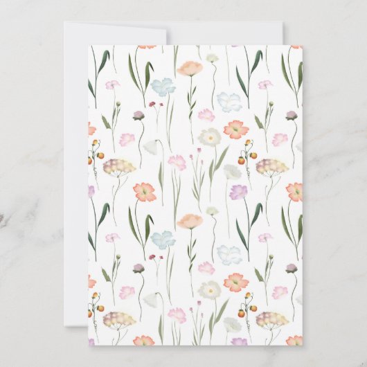 Elegant Waterverf Floral Rainbow Baby shower Invi Kaart (Achterkant)