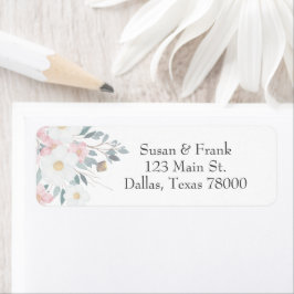 Elegant Waterverf Floral Return Address Etiket