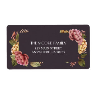 Elegant Waterverf Floral Return Address Etiket
