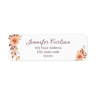 Elegant Waterverf Floral Return Address Label