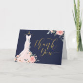 Elegant Waterverf Floral Roos Weddenschap Bedankkaart (Voorkant)