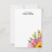 Elegant Waterverf Floral roze gepersonaliseerd Notitiekaartje (Voorkant)