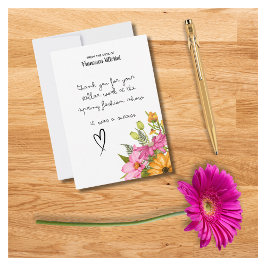Elegant Waterverf Floral roze gepersonaliseerd Notitiekaartje